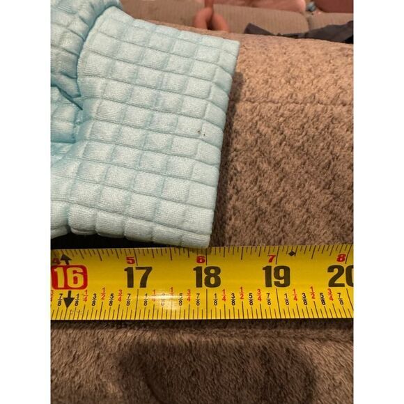 Men's Size Medium Waffle Knit Drawstring Pullover Hooded Sweatshirt Light Blue - Picture 4 of 5